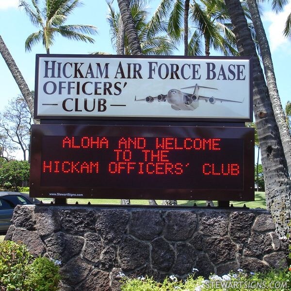 Military Sign for Hickam AFB Officers' Club