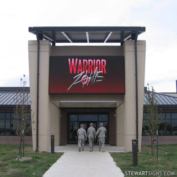 Military Sign for Warrior Zone, Fort Riley