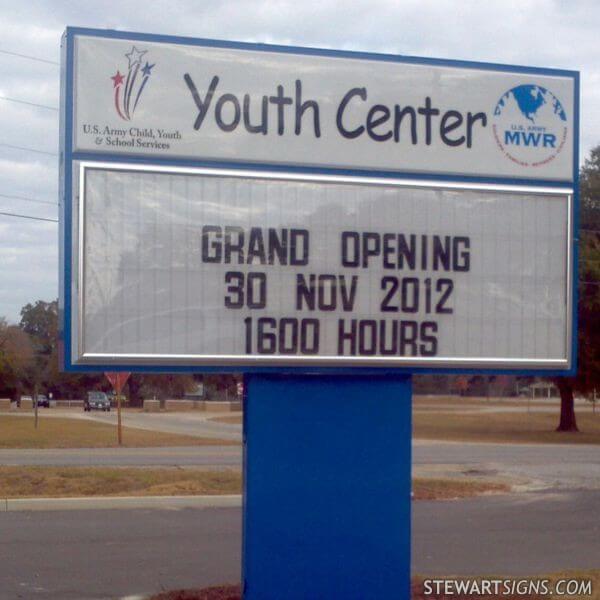 Military Sign for Fort Rucker Youth Services