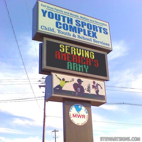 Military Sign for Youth Sports Complex - MWR -  Fort Knox