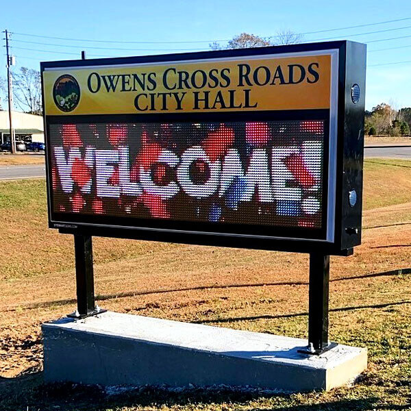 Municipal Sign for Owens Cross Roads City Hall