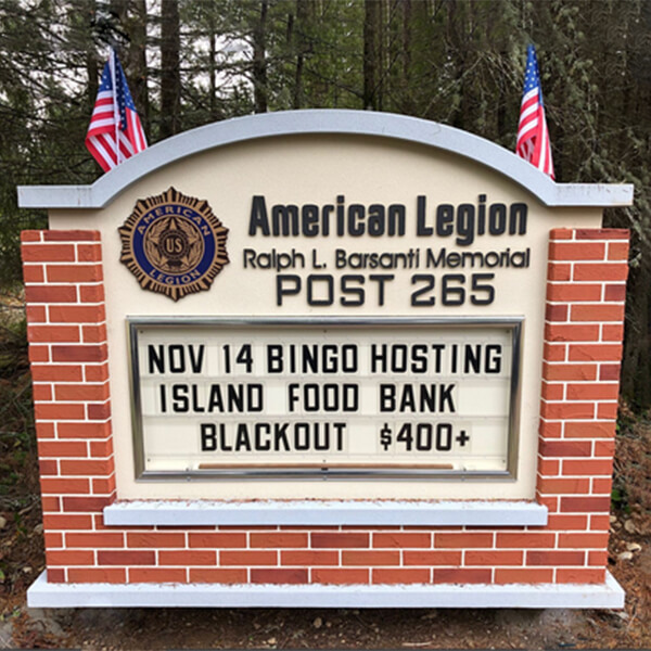 Civic Sign for American Legion Post 265