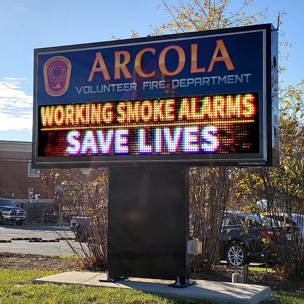 Municipal Sign for Arcola Volunteer Fire Department