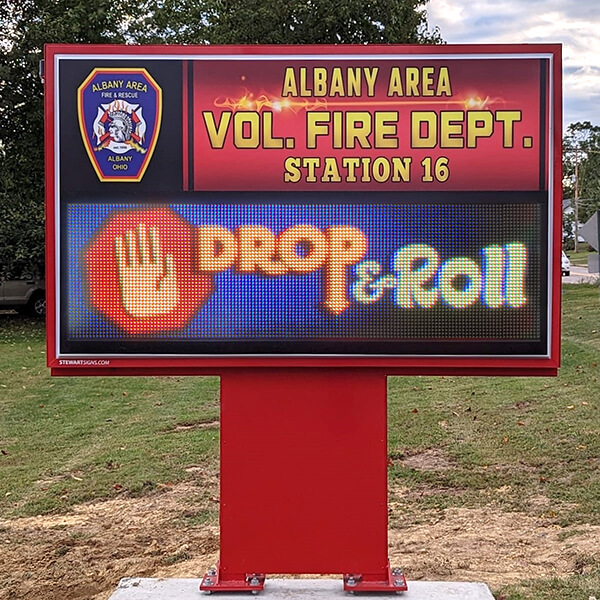 Municipal Sign for Albany Area Volunteer Fire Department
