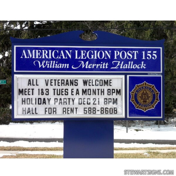 Civic Sign for American Legion Post 155