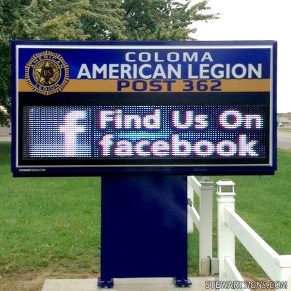 Civic Sign for Coloma American Legion Post 362