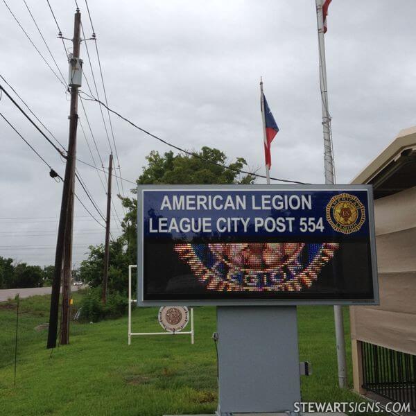 Civic Sign for American Legion Post Number 554