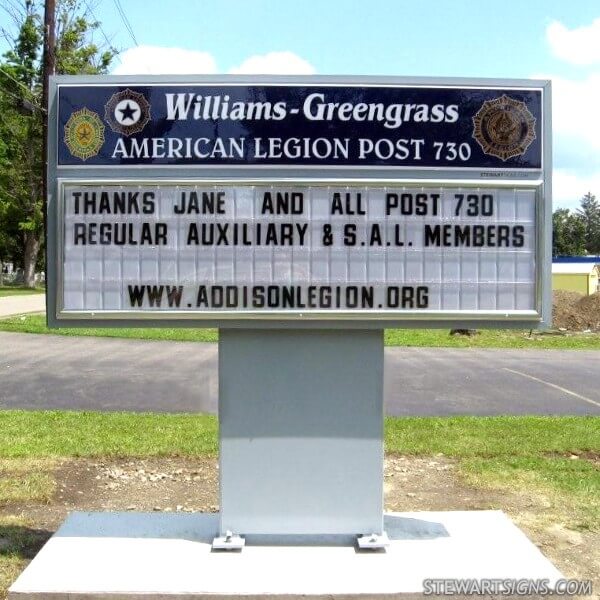 Civic Sign for American Legion Post 730