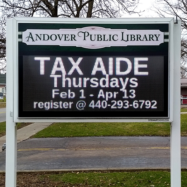 Municipal Sign for Andover Public Library