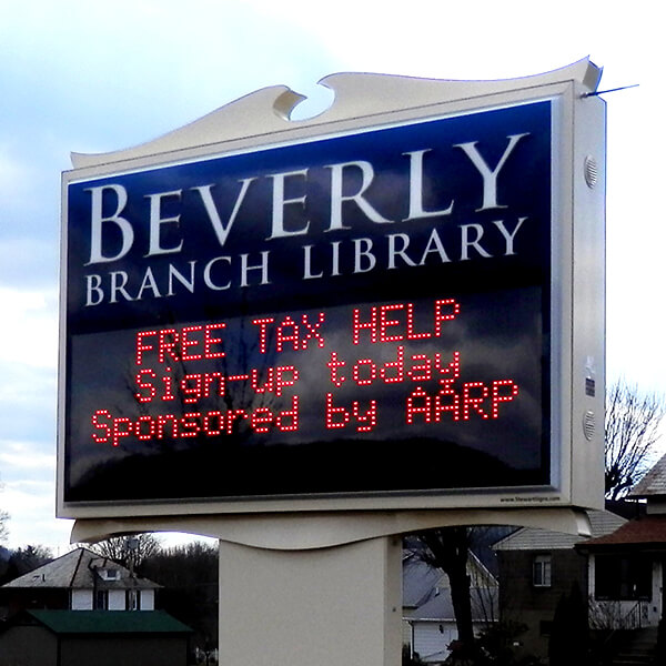 Municipal Sign for Beverly Branch Library