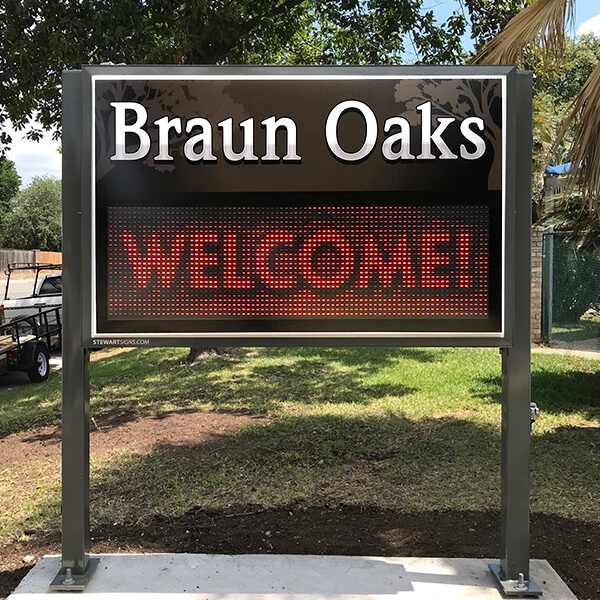 Civic Sign for Braun Oaks Hoa