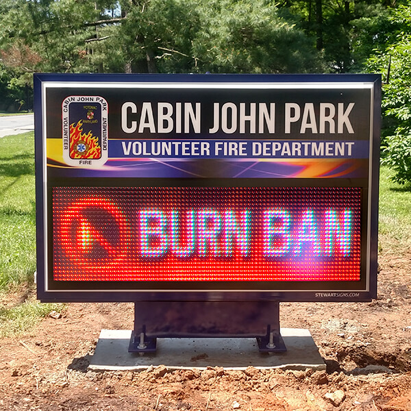 Municipal Sign for Cabin John Park Volunteer Fire Department