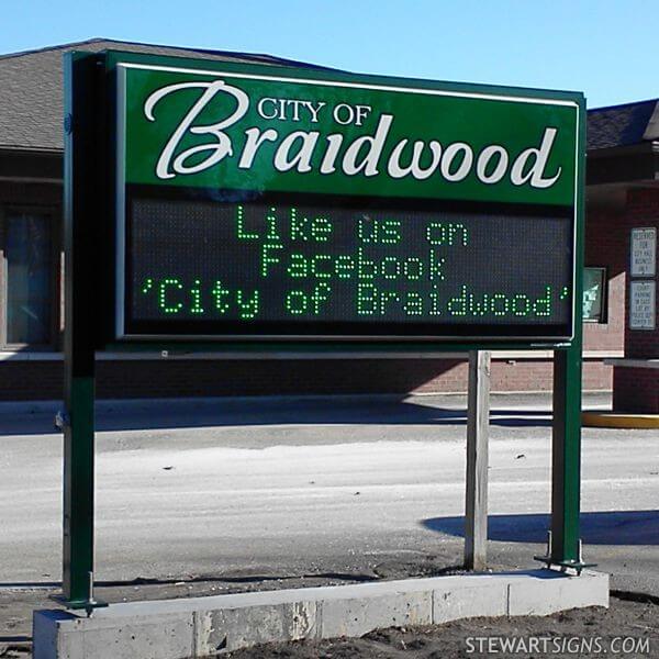 Municipal Sign for City of Braidwood