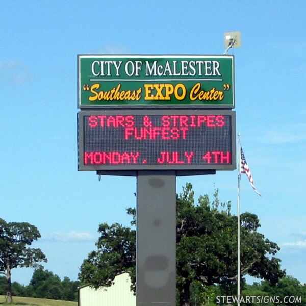 Municipal Sign for City of Mcalester Southeast Expo Center