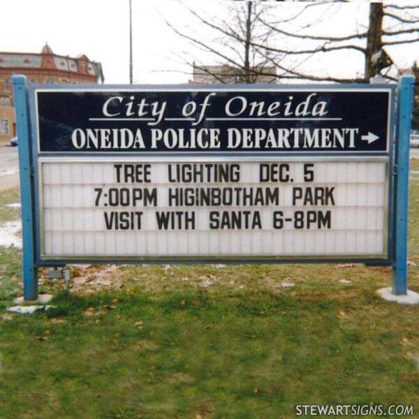 Business Sign for City of Oneida Parks & Recreation Department