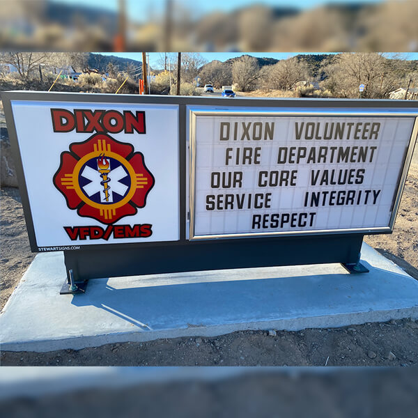 Municipal Sign for Dixon Volunteer Fire Department