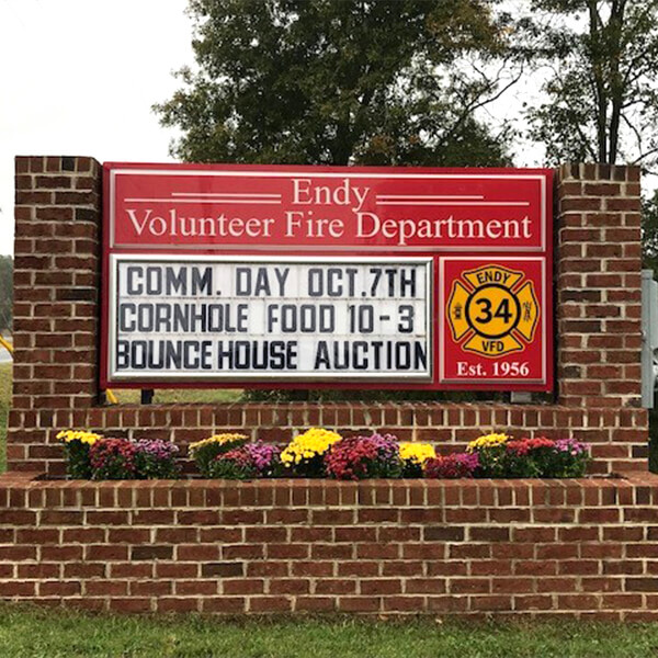 Municipal Sign for Endy Volunteer Fire Department