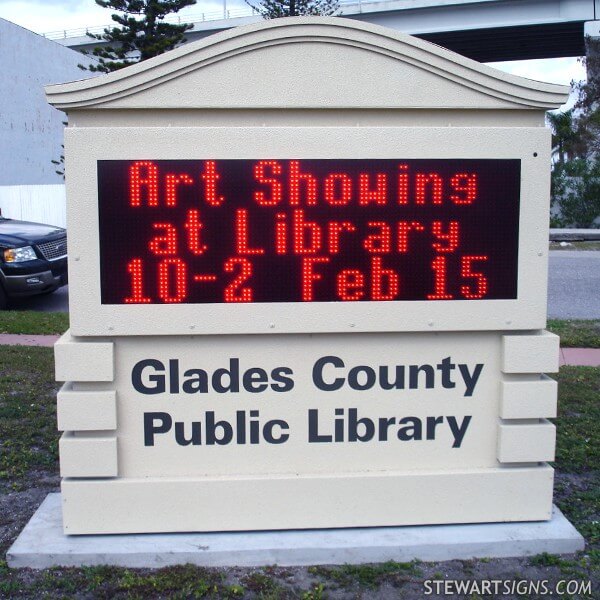 Municipal Sign for Glades County Public Library