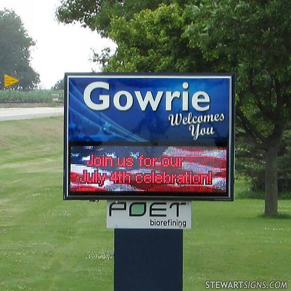 Municipal Sign for Gowrie Development Commission