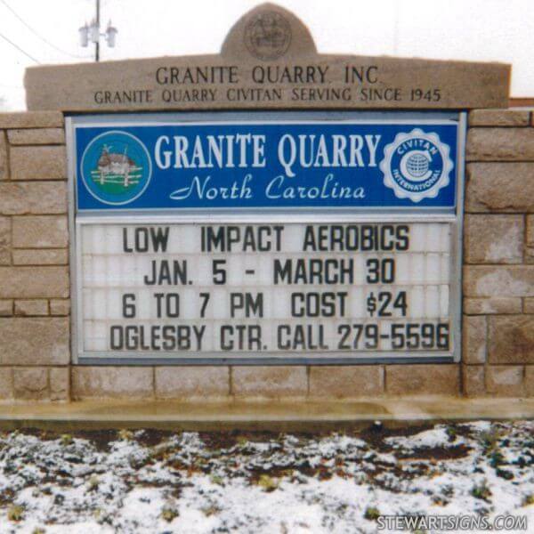 Church Sign for Town of Granite Quarry