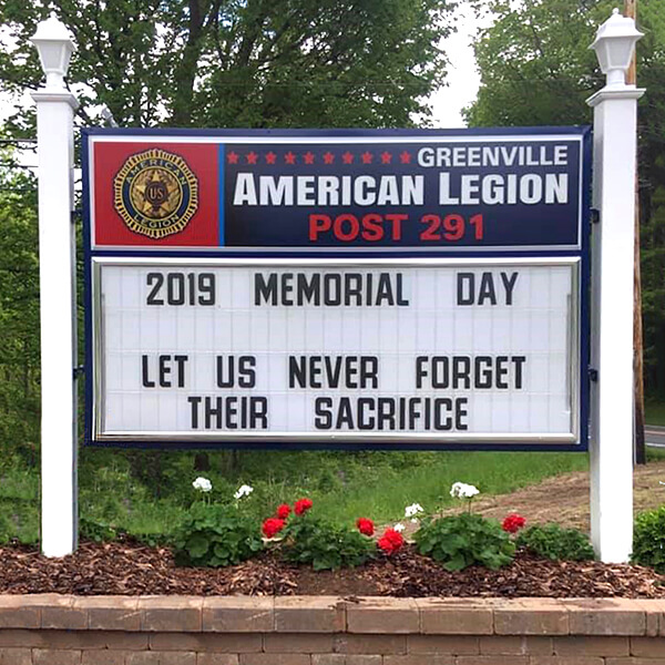 Civic Sign for Greenville American Legion Post 291