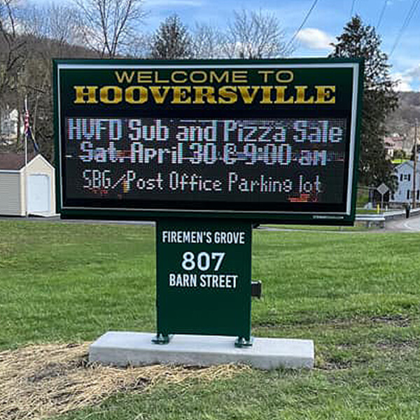 Municipal Sign for Hooversville Vol Fire Dept