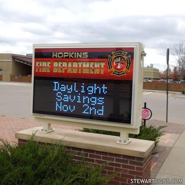 Municipal Sign for Hopkins Fire Department