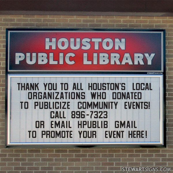 Municipal Sign for Houston Public Library