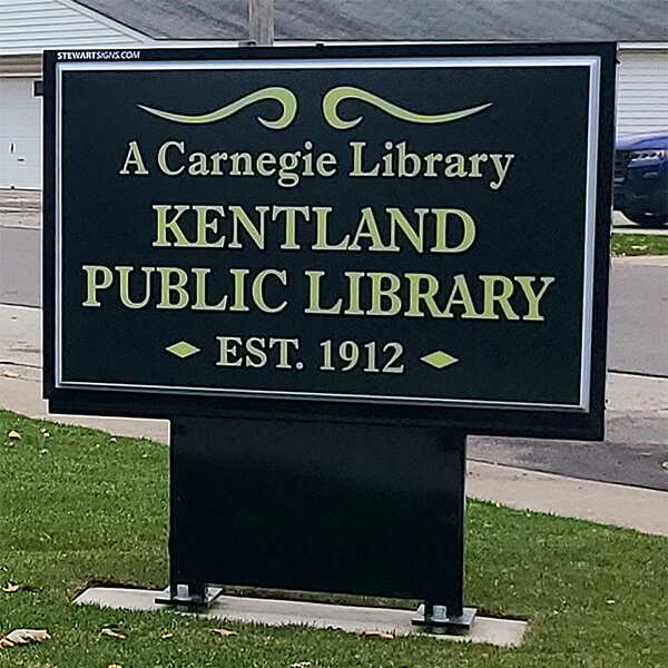 Municipal Sign for Kentland Jefferson Township Public Library
