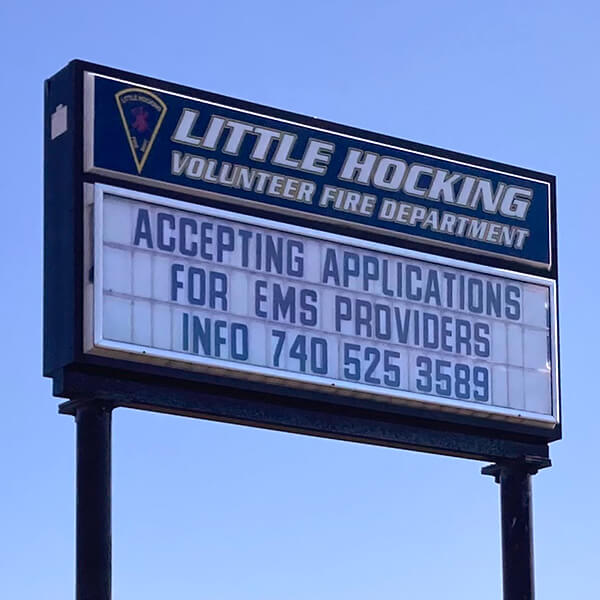 Municipal Sign for Little Hocking Volunteer Fire Department