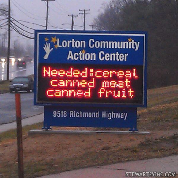 Civic Sign for Lorton Community Action Center
