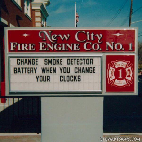 Municipal Sign for New City Fire Department