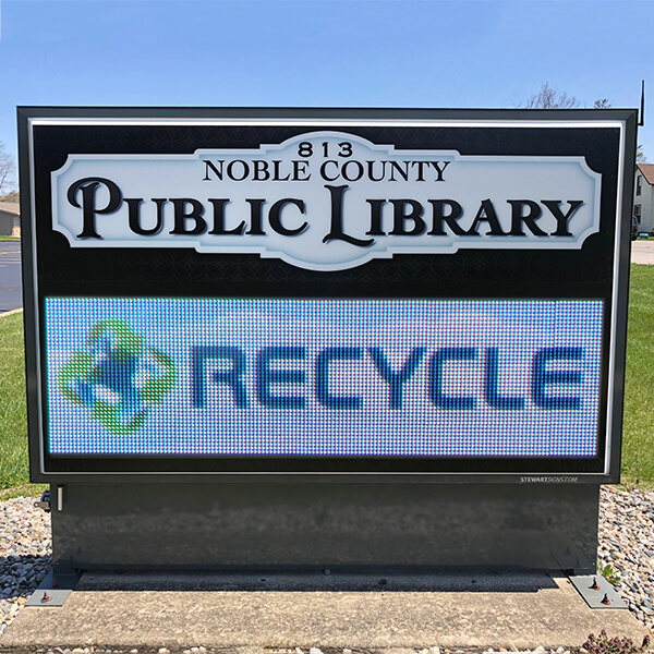 Municipal Sign for Noble County Public Library