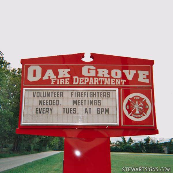 Municipal Sign for Oak Grove Fire Department