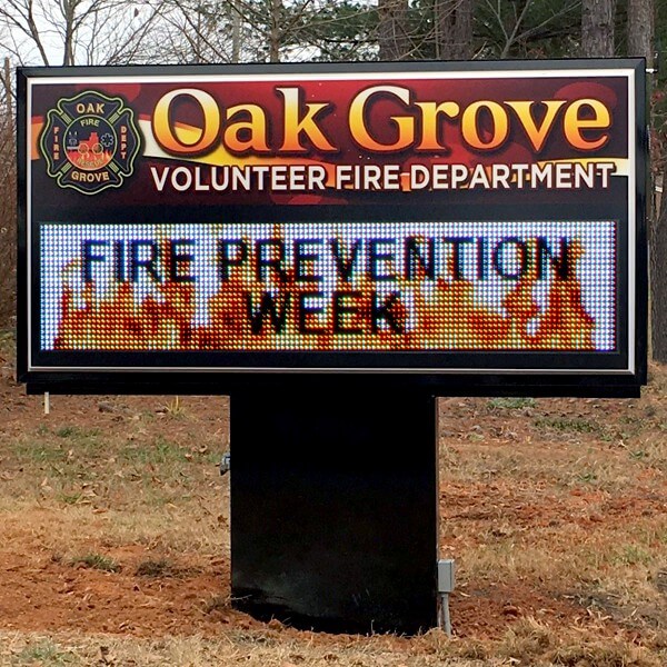 Municipal Sign for Oak Grove Volunteer Fire Department