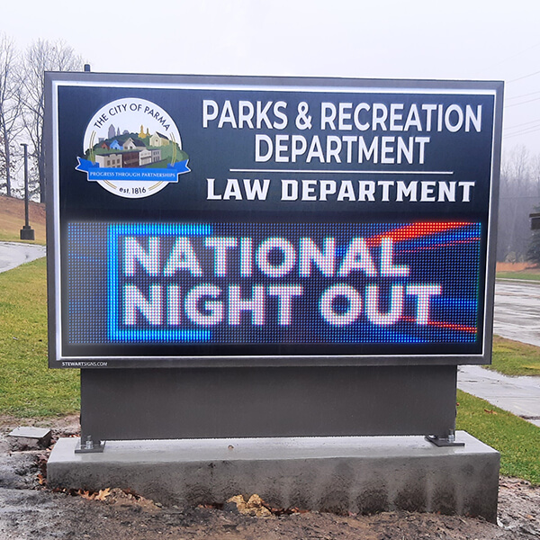 Municipal Sign for City of Parma Parks and Recreation