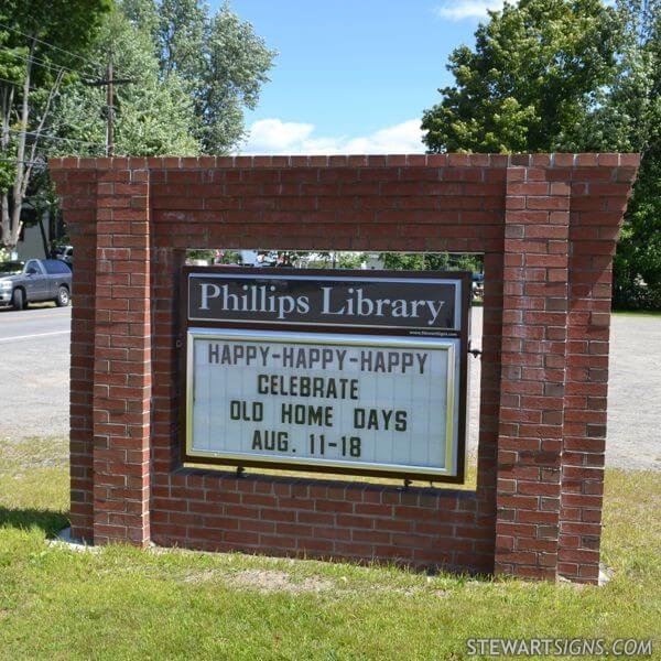 Municipal Sign for Phillips Public Library
