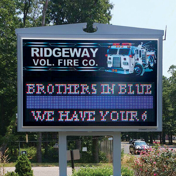 Municipal Sign for Ridgeway Volunteer Fire Department