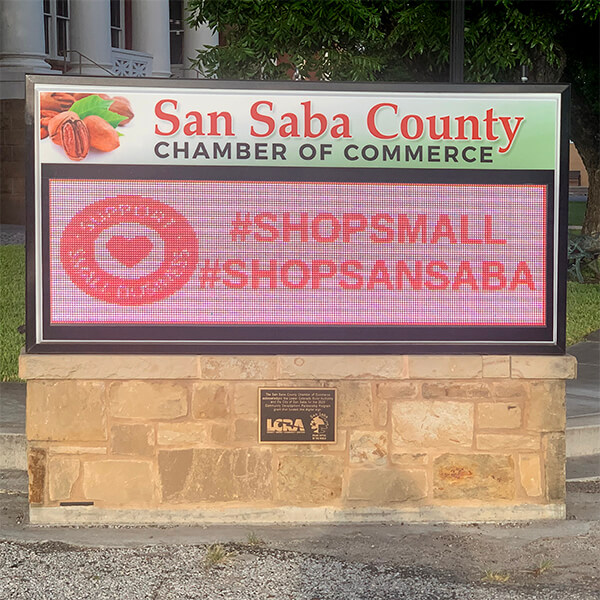 Municipal Sign for San Saba County Chamber of Commerce