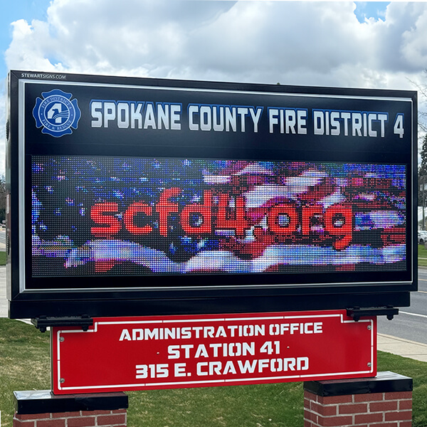 Municipal Sign for Spokane County Fire District #4 Deer Park