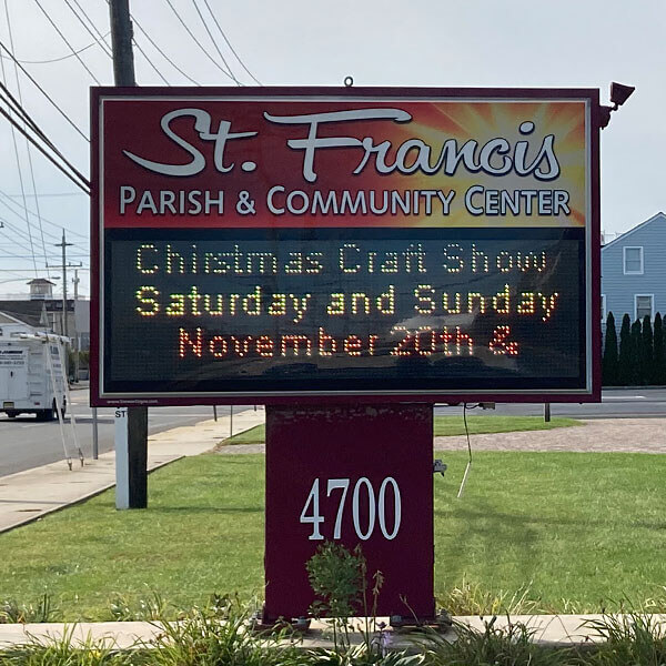 Church Sign for St. Francis of Assisi Parish and Community Center