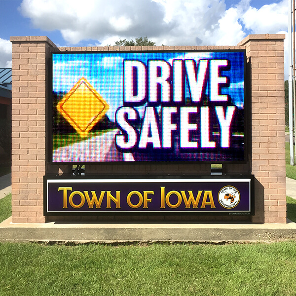 Municipal Sign for Town of Iowa