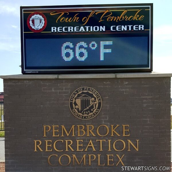 Municipal Sign for City of Pembroke - Recreation Center