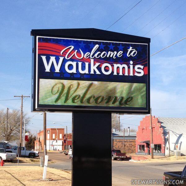 Municipal Sign for Town of Waukomis