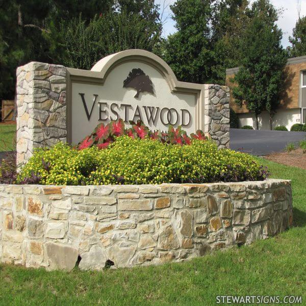 Business Sign for Vestawood Apartments