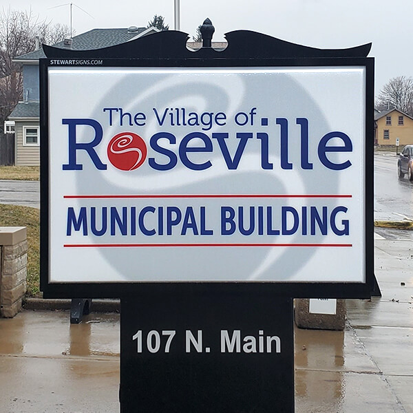 Municipal Sign for Village of Roseville