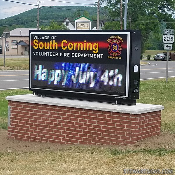 Municipal Sign for Village of South Corning Fire Department