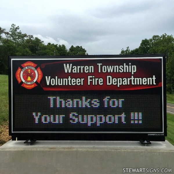 Municipal Sign for Warren Township Volunteer Fire Department