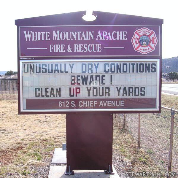 Municipal Sign for White Mountain Apache Fire and Rescue