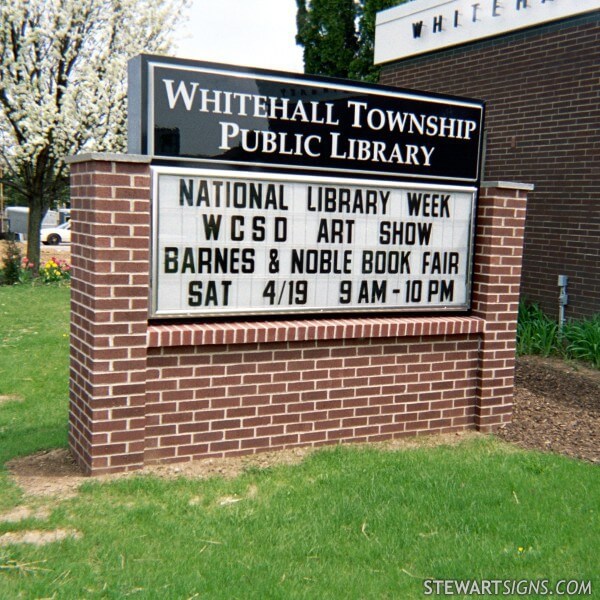 Municipal Sign for Whitehall Township Public Library